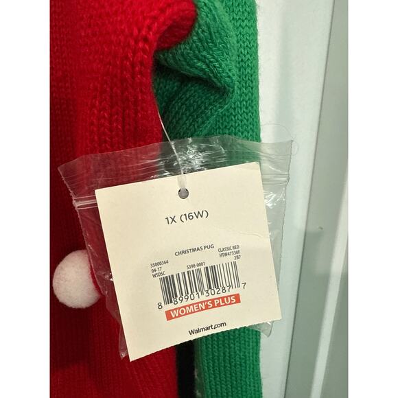 NWT Holiday Time Pug-ly Christmas Sweater, 1X - Picture 6 of 6